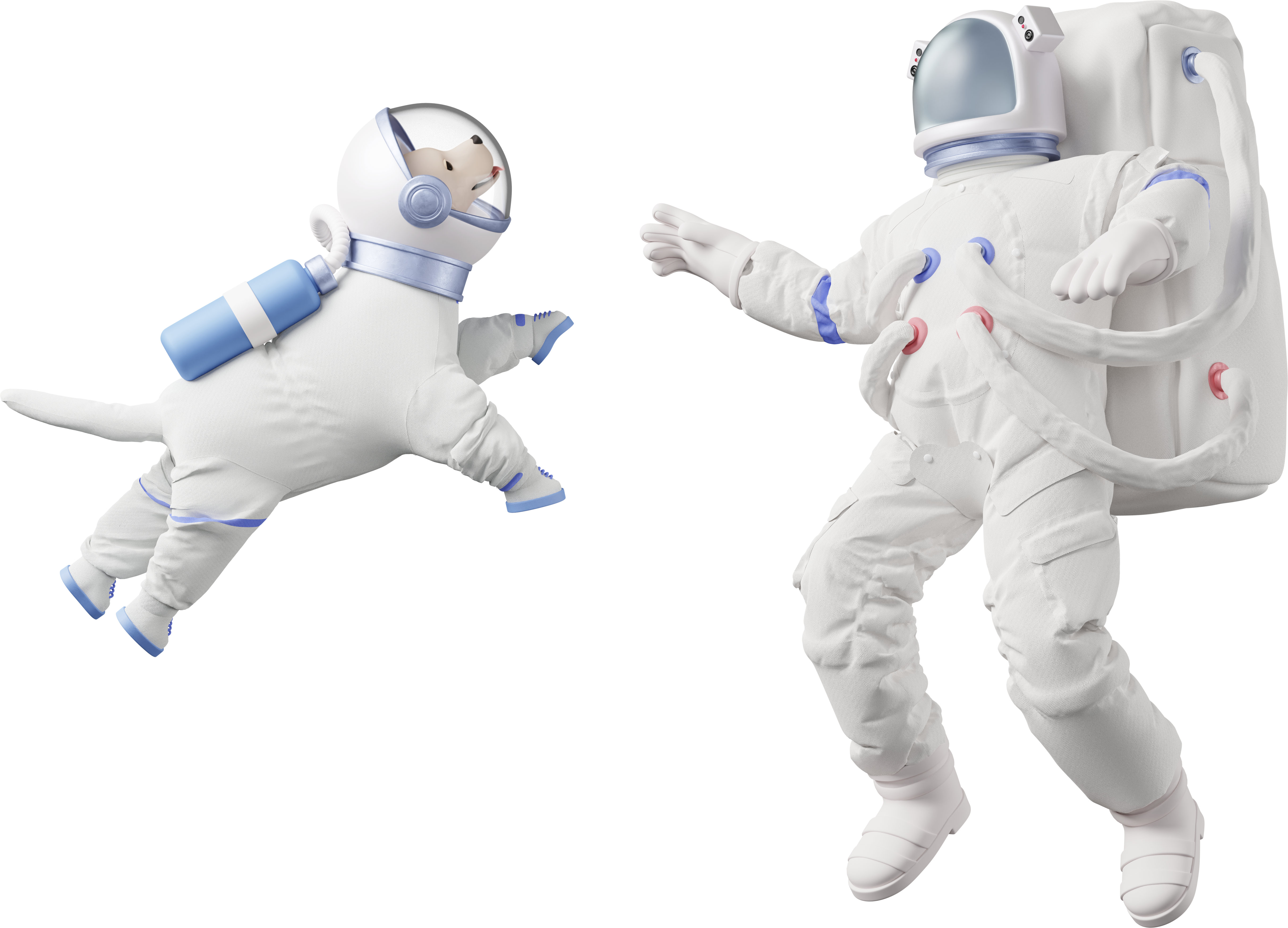 astrodog and astronaut